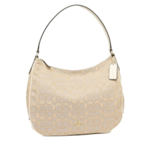Coach F29959 Zip Shoulder Purse Bag in Signature Chalk Jacquard, IM/DQC - Picture 1 of 7